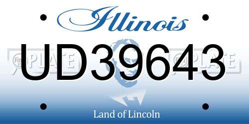 UD39643 Illinois License Plate