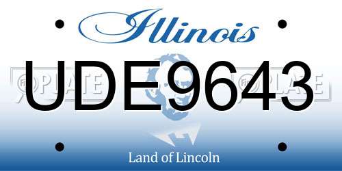 UDE9643 Illinois License Plate