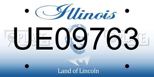 UE09763 Illinois License Plate