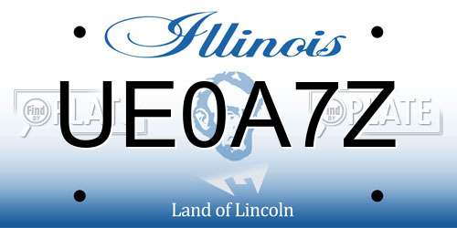 UE0A7Z Illinois License Plate