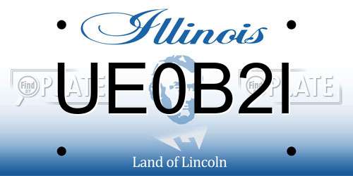 UE0B2I Illinois License Plate