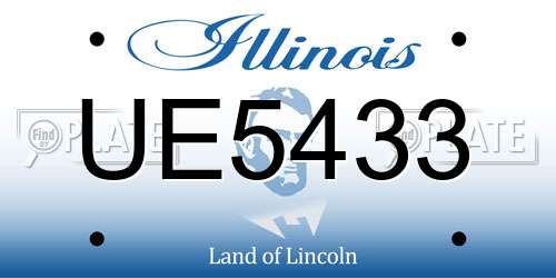 UE5433 Illinois License Plate