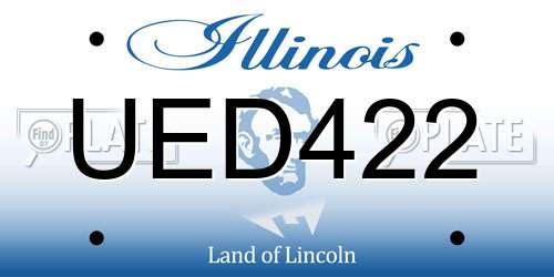 UED422 Illinois License Plate