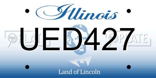 UED427 Illinois License Plate