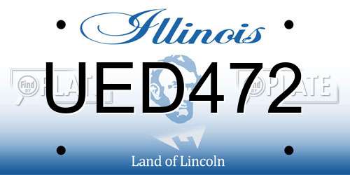 UED472 Illinois License Plate