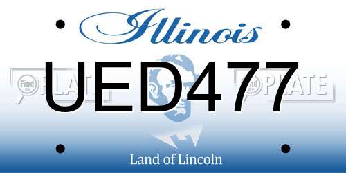 UED477 Illinois License Plate