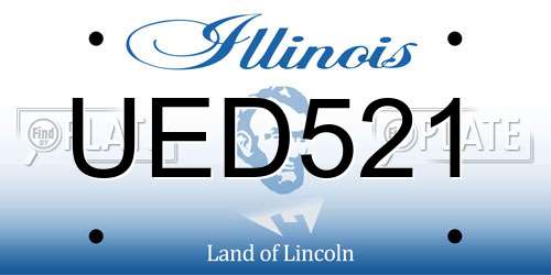 UED521 Illinois License Plate