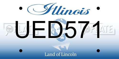 UED571 Illinois License Plate