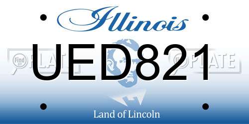 UED821 Illinois License Plate