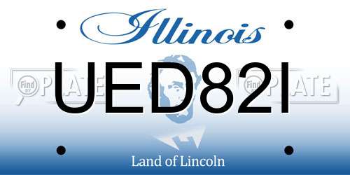 UED82I Illinois License Plate