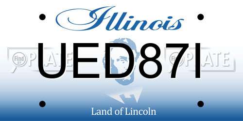 UED87I Illinois License Plate