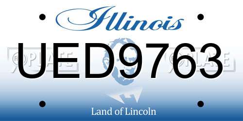 UED9763 Illinois License Plate