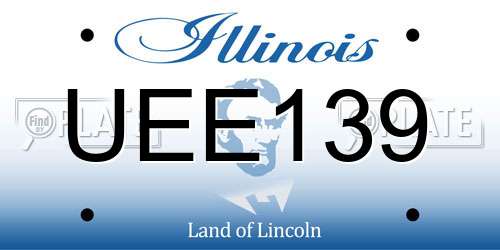 UEE139 Illinois License Plate