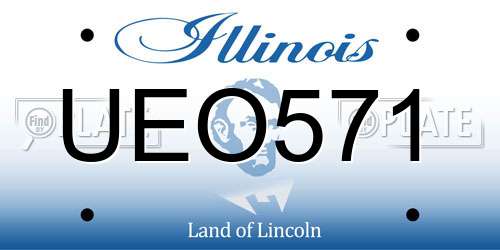 UEO571 Illinois License Plate