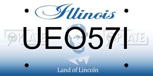 UEO57I Illinois License Plate