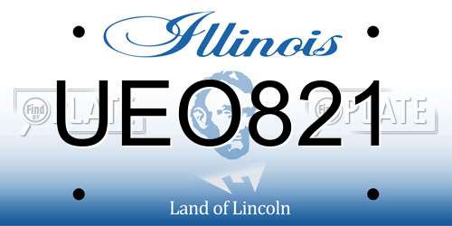 UEO821 Illinois License Plate