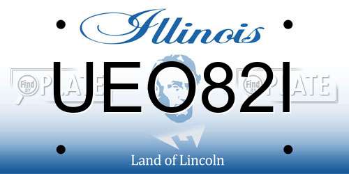 UEO82I Illinois License Plate