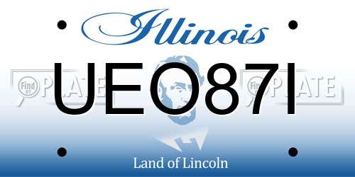 UEO87I Illinois License Plate