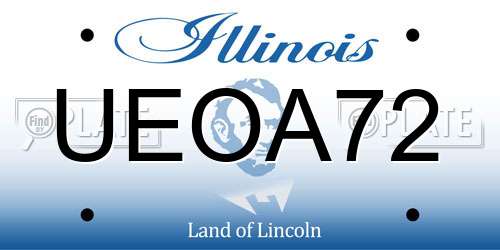 UEOA72 Illinois License Plate