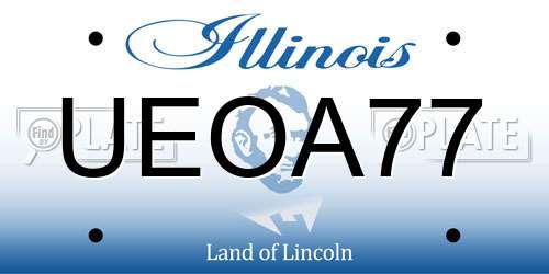 UEOA77 Illinois License Plate