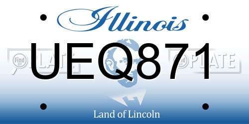 UEQ871 Illinois License Plate