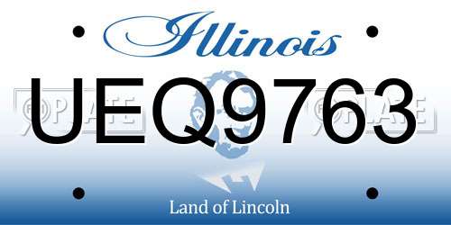 UEQ9763 Illinois License Plate