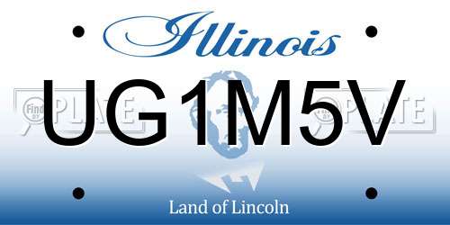 UG1M5V Illinois License Plate