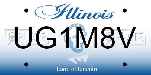 UG1M8V Illinois License Plate