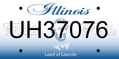 UH37076 Illinois License Plate