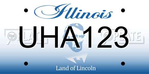 UHA123 Illinois License Plate