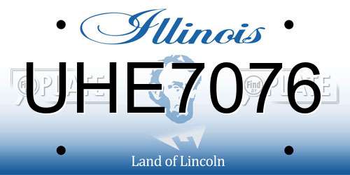 UHE7076 Illinois License Plate