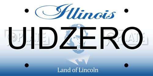 UIDZERO Illinois License Plate