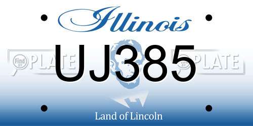 UJ385 Illinois License Plate