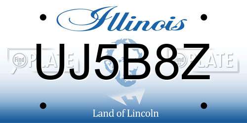 UJ5B8Z Illinois License Plate