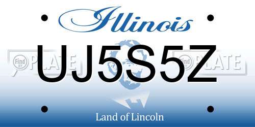 UJ5S5Z Illinois License Plate
