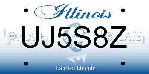 UJ5S8Z Illinois License Plate