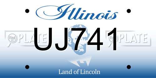 UJ741 Illinois License Plate