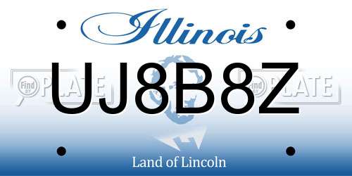 UJ8B8Z Illinois License Plate