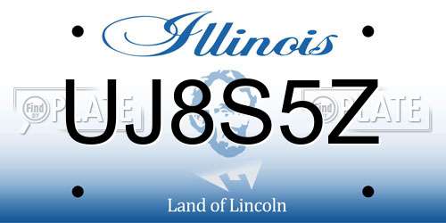 UJ8S5Z Illinois License Plate