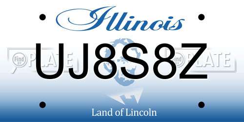 UJ8S8Z Illinois License Plate