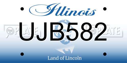 UJB582 Illinois License Plate