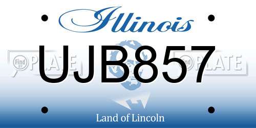 UJB857 Illinois License Plate