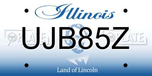 UJB85Z Illinois License Plate