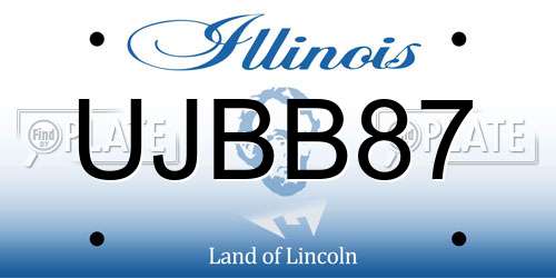 UJBB87 Illinois License Plate