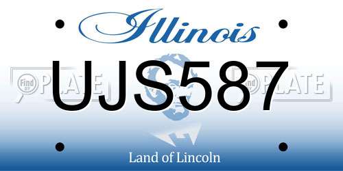 UJS587 Illinois License Plate