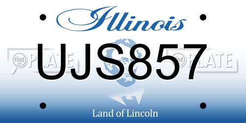 UJS857 Illinois License Plate