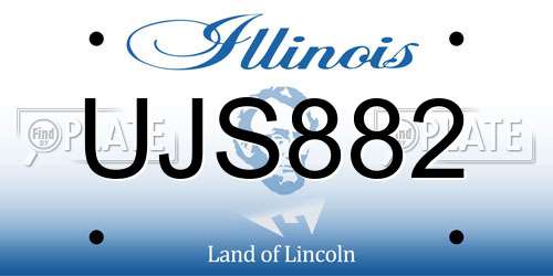 UJS882 Illinois License Plate