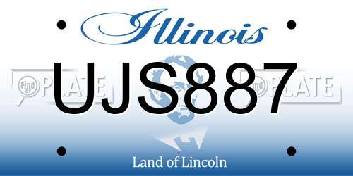 UJS887 Illinois License Plate