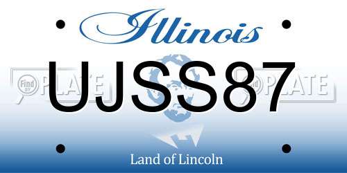 UJSS87 Illinois License Plate