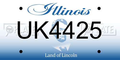 UK4425 Illinois License Plate